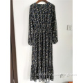 OEM Factory Made Dress OEM Factory Made Long Sleeves Non-stretchy Floral Dress Supplier